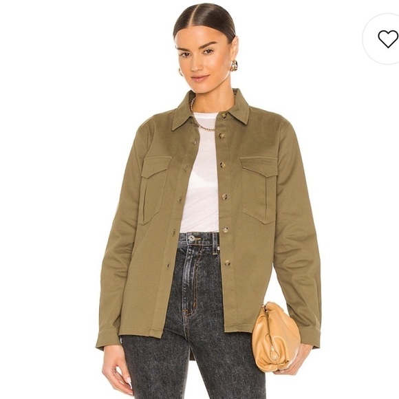 Superdown x Revolve Corinne Olive Green Utility Shacket Shirt Jacket L - Picture 6 of 9